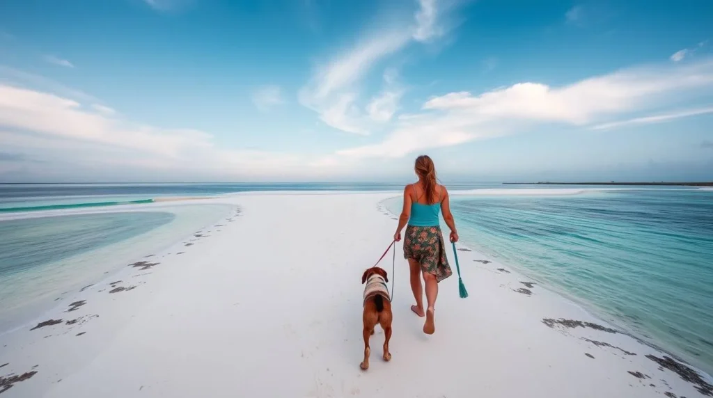 Walking dogs on Isla Holbox thanks to Holbox shelter